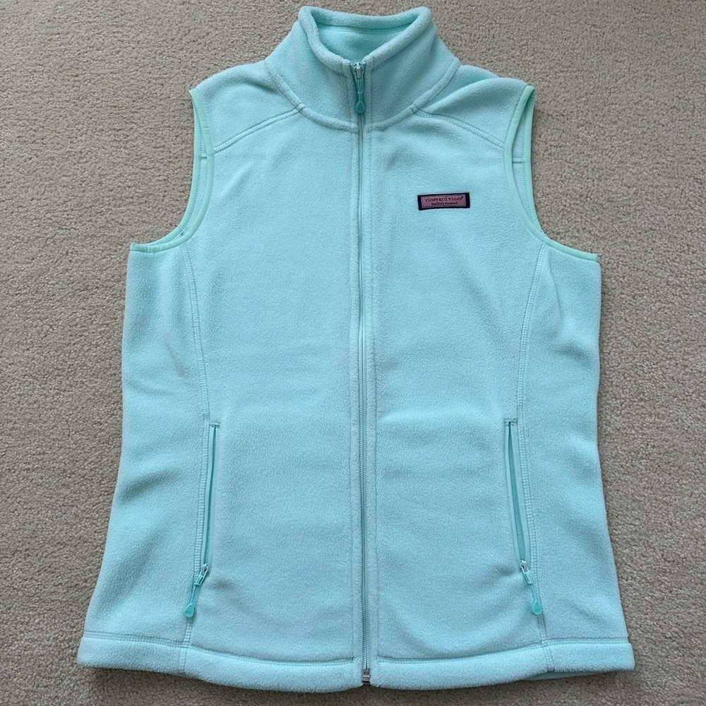 Women’s Vinyard Vines Fleece Westerly Vest in Mint - Size Small